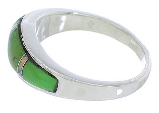 Mojave Turquoise Opal Inlay Southwest Silver Ring Size 5 EX51076